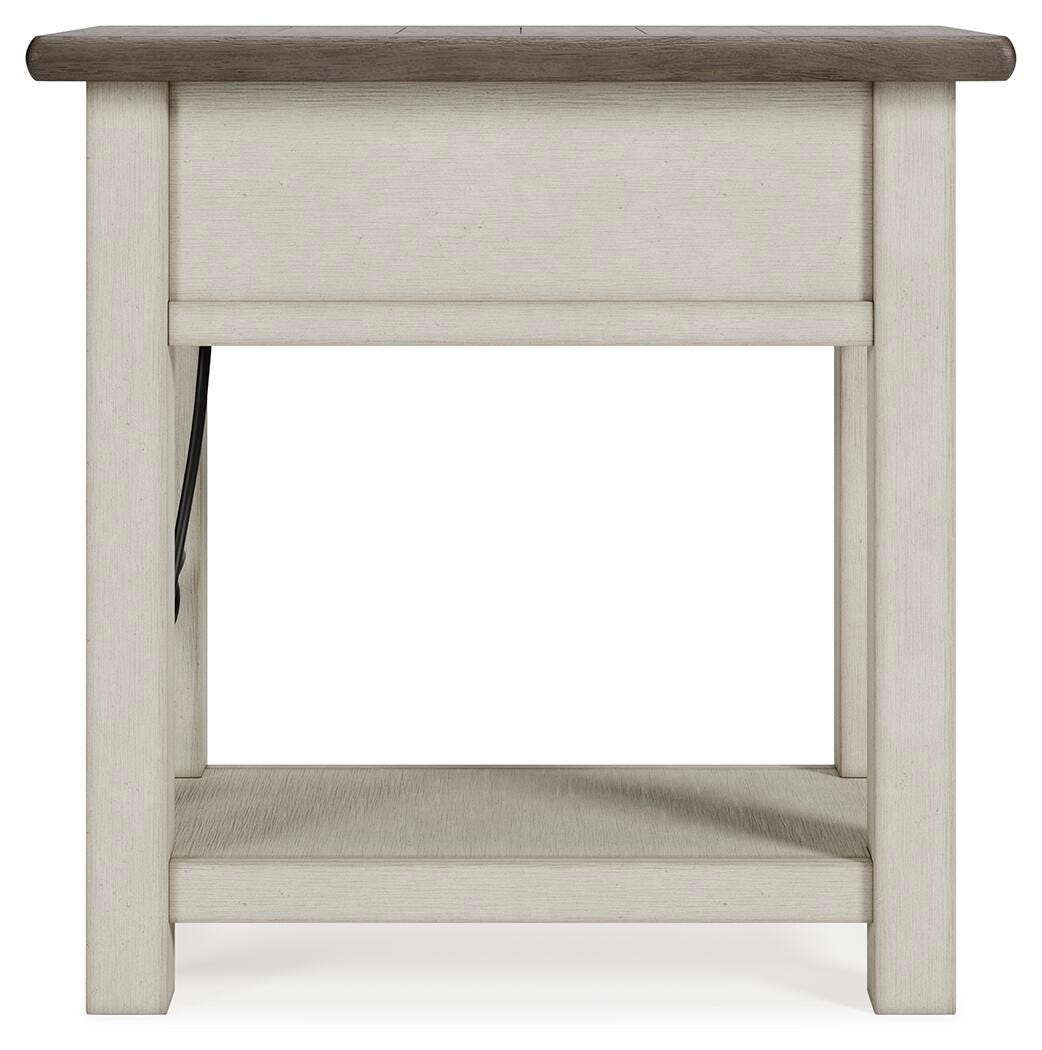 Bolanburg Chairside End Table in Two-tone, side view