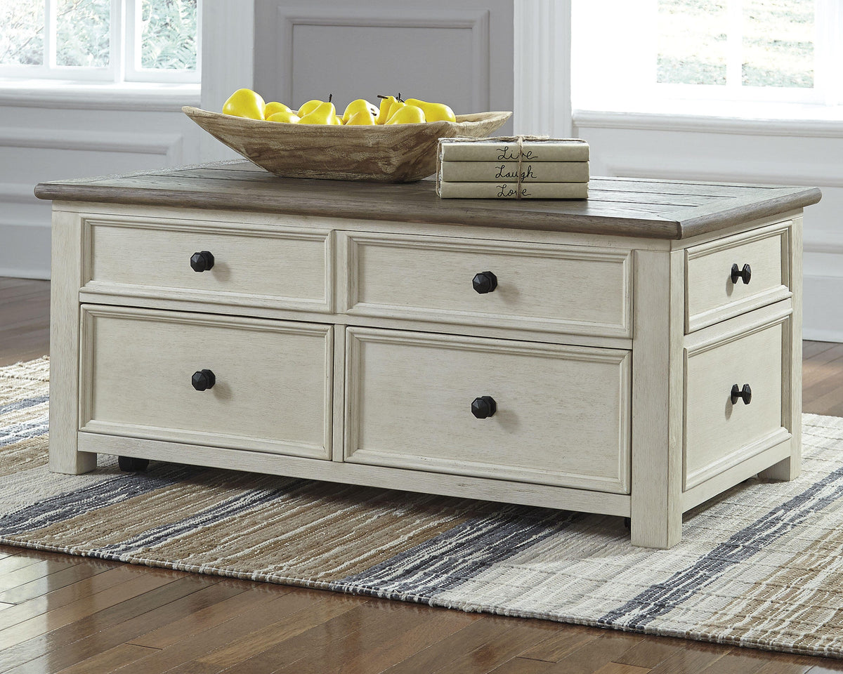 Bolanburg Coffee Table with Lift Top in Two-tone, lifestyle view