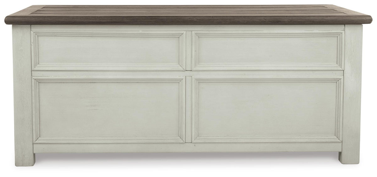 Bolanburg Coffee Table with Lift Top in Two-tone, back view