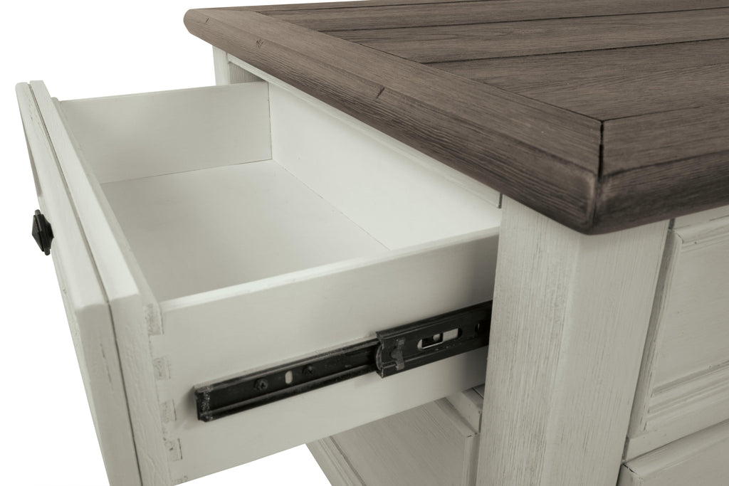 Bolanburg Coffee Table with Lift Top in Two-tone, detail view