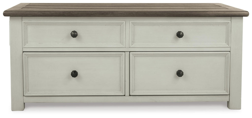 Bolanburg Coffee Table with Lift Top in Two-tone, front view