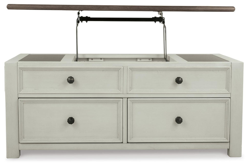 Bolanburg Coffee Table with Lift Top in Two-tone, front view