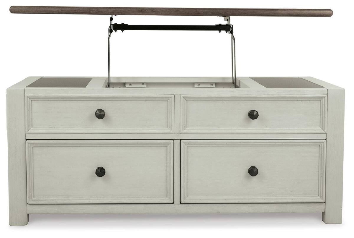 Bolanburg Coffee Table with Lift Top in Two-tone, front view
