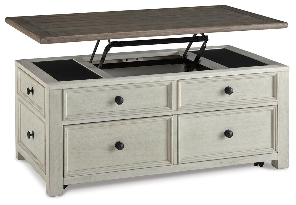 Bolanburg Coffee Table with Lift Top in Two-tone, open view