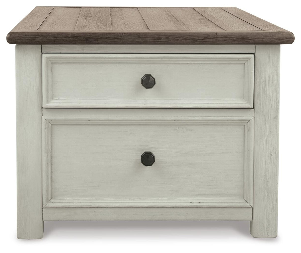 Bolanburg Coffee Table with Lift Top in Two-tone, side view
