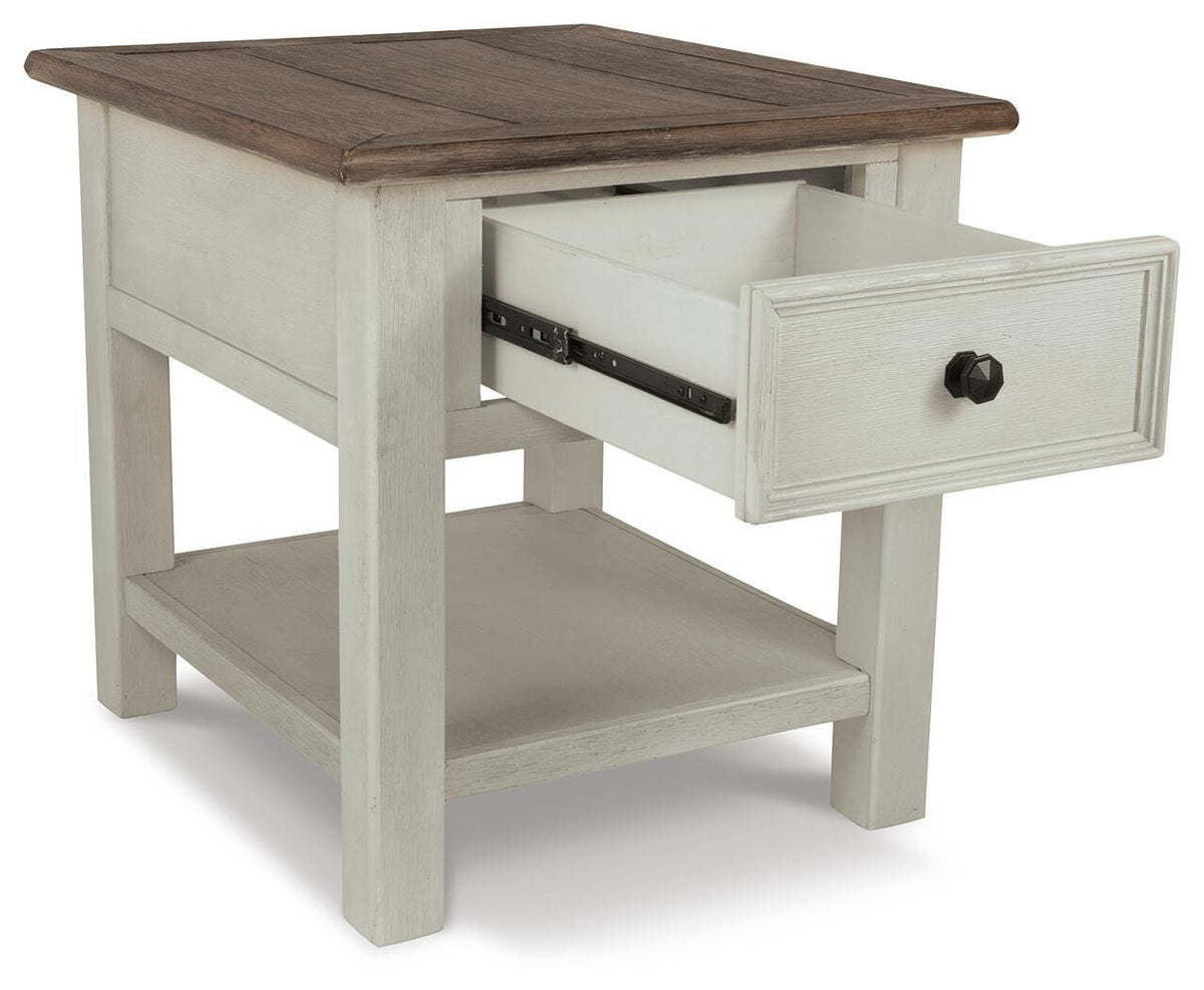 Bolanburg End Table in Two-tone, open view