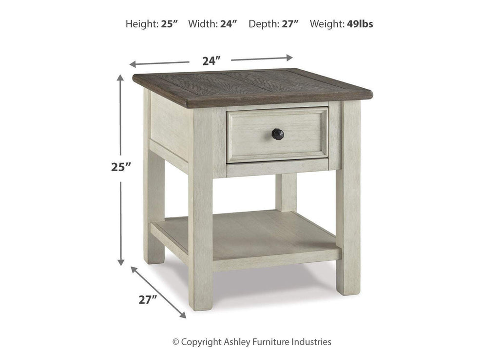 Bolanburg Coffee Table with 1 End Table dimensions