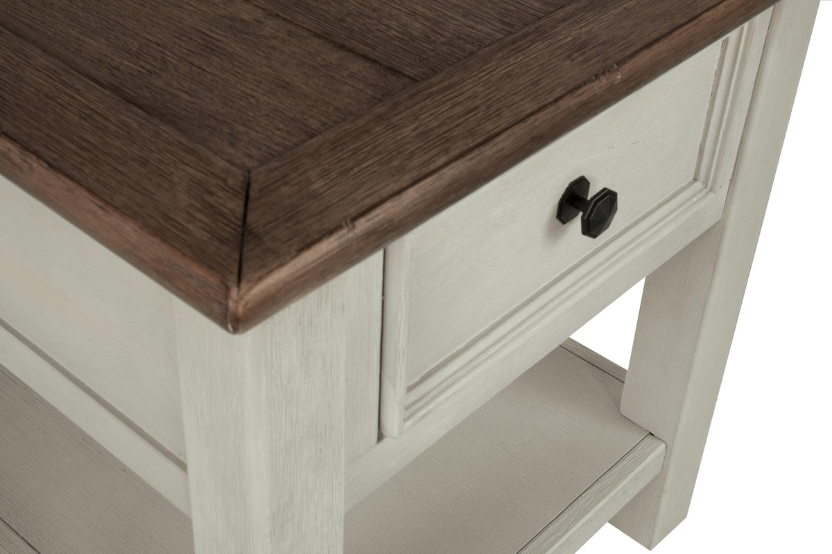 Bolanburg End Table in Two-tone, detail view