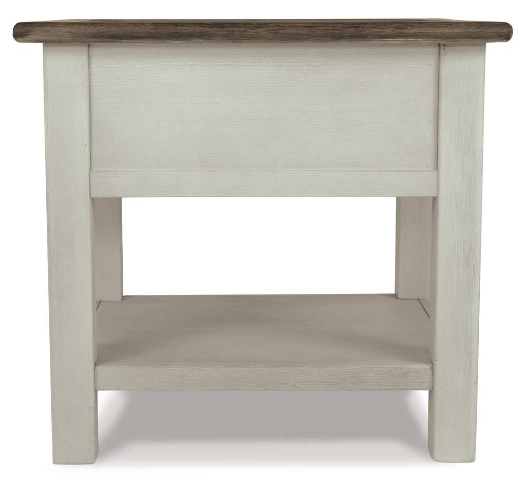 Bolanburg End Table in Two-tone, side view