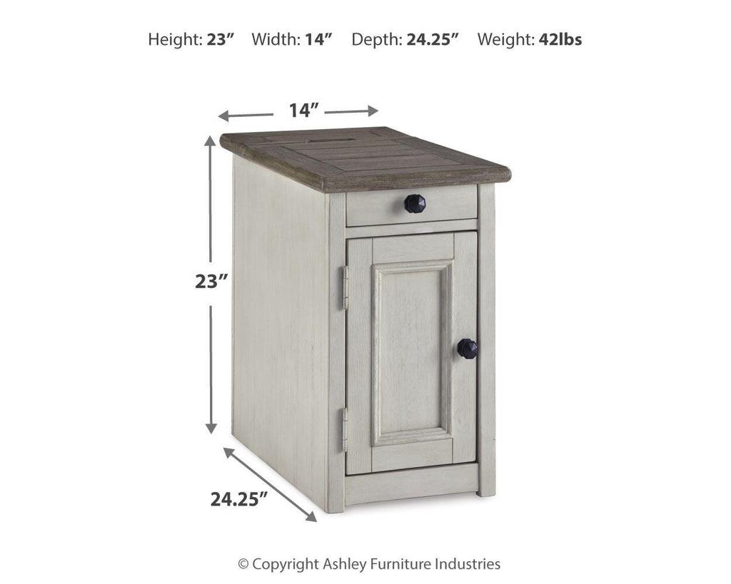 Bolanburg Chairside End Table with USB Ports & Outlets in Two-tone, alternate view 5