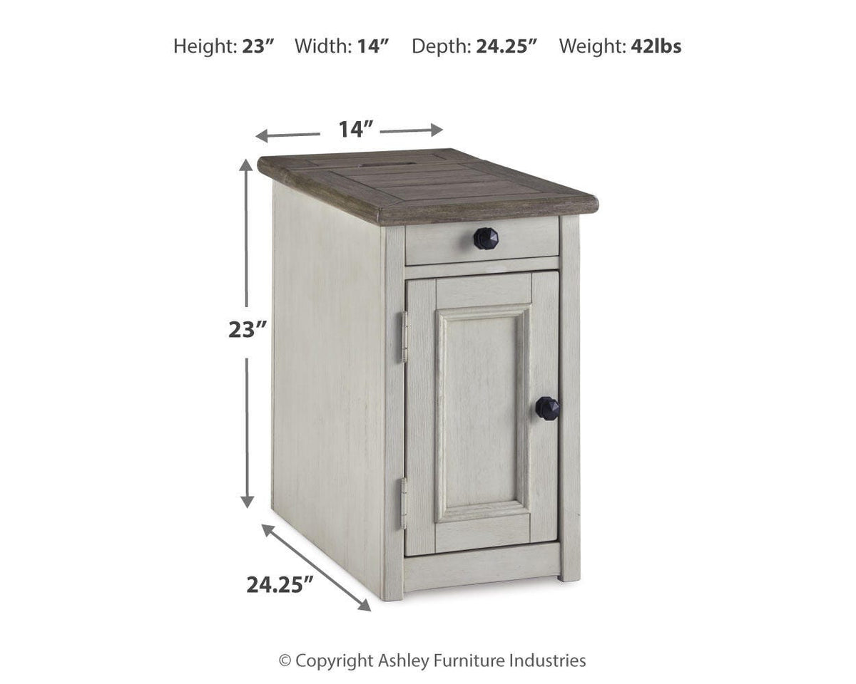 Bolanburg Chairside End Table with USB Ports & Outlets in Two-tone, alternate view 5