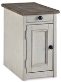 Bolanburg Chairside End Table with USB Ports & Outlets in Two-tone