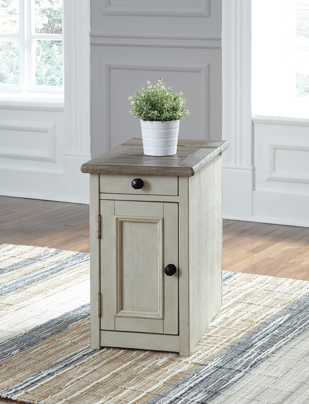 Bolanburg Chairside End Table with USB Ports & Outlets in Two-tone, alternate view 3