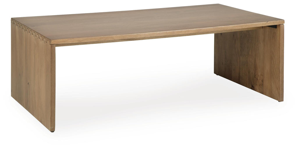 Ella Grove Coffee Table in Rich Brown, angle view