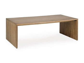 Ella Grove Coffee Table in Rich Brown, angle view