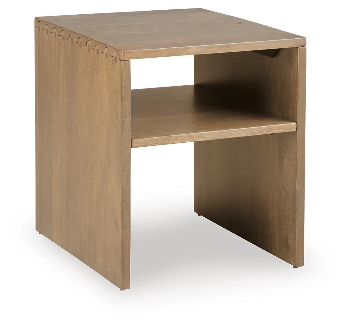 Ella Grove End Table in Rich Brown, angle view