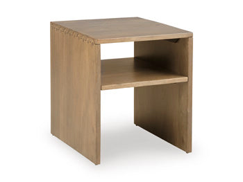 Ella Grove End Table in Rich Brown, angle view