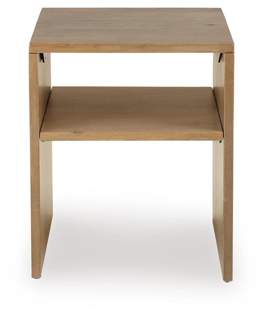 Ella Grove End Table in Rich Brown, front view
