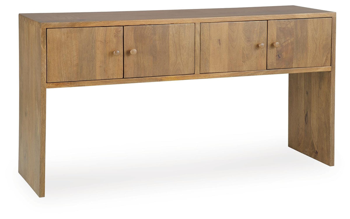 Ella Grove Console in Rich Brown, closed view
