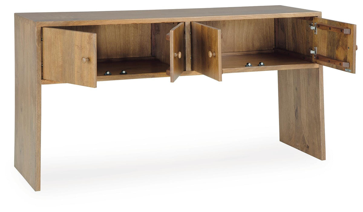 Ella Grove Console in Rich Brown, open view