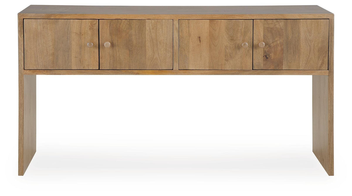 Ella Grove Console in Rich Brown, front view