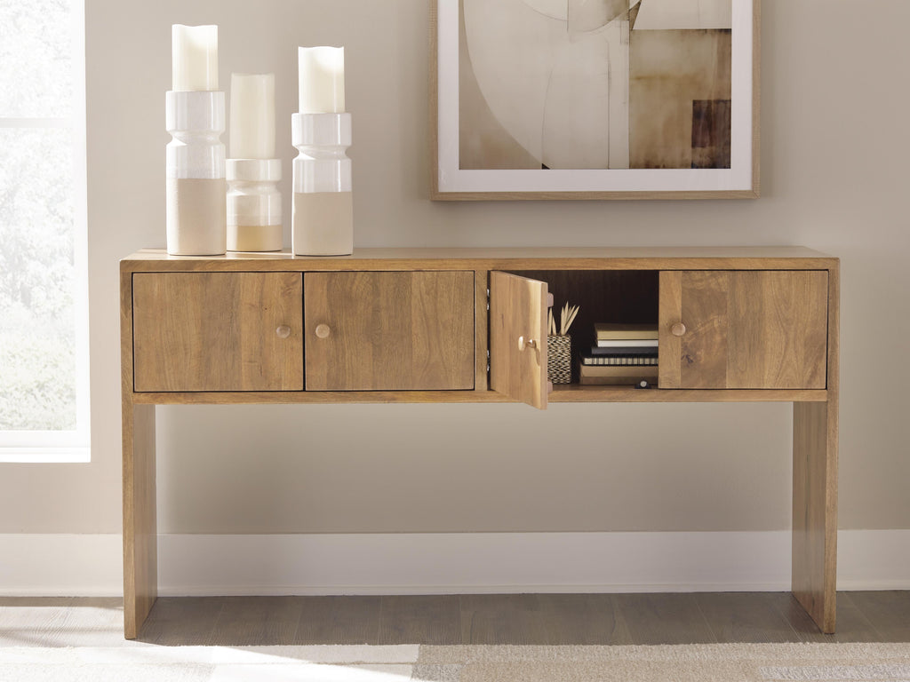 Ella Grove Console in Rich Brown, open view