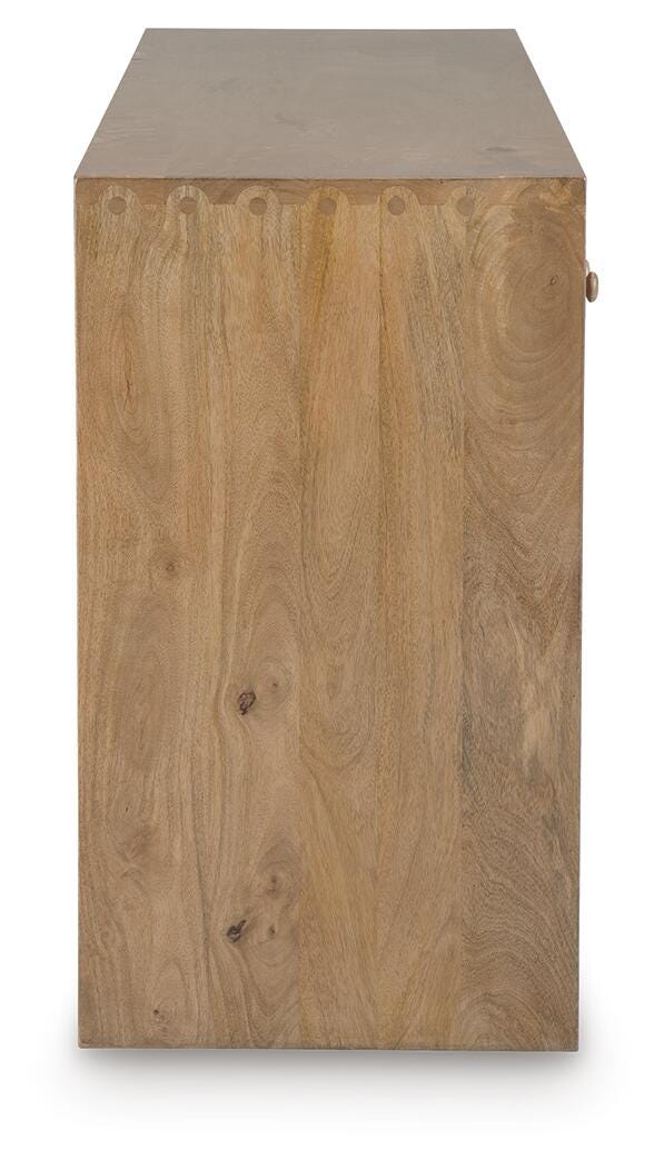 Ella Grove Console in Rich Brown, side view
