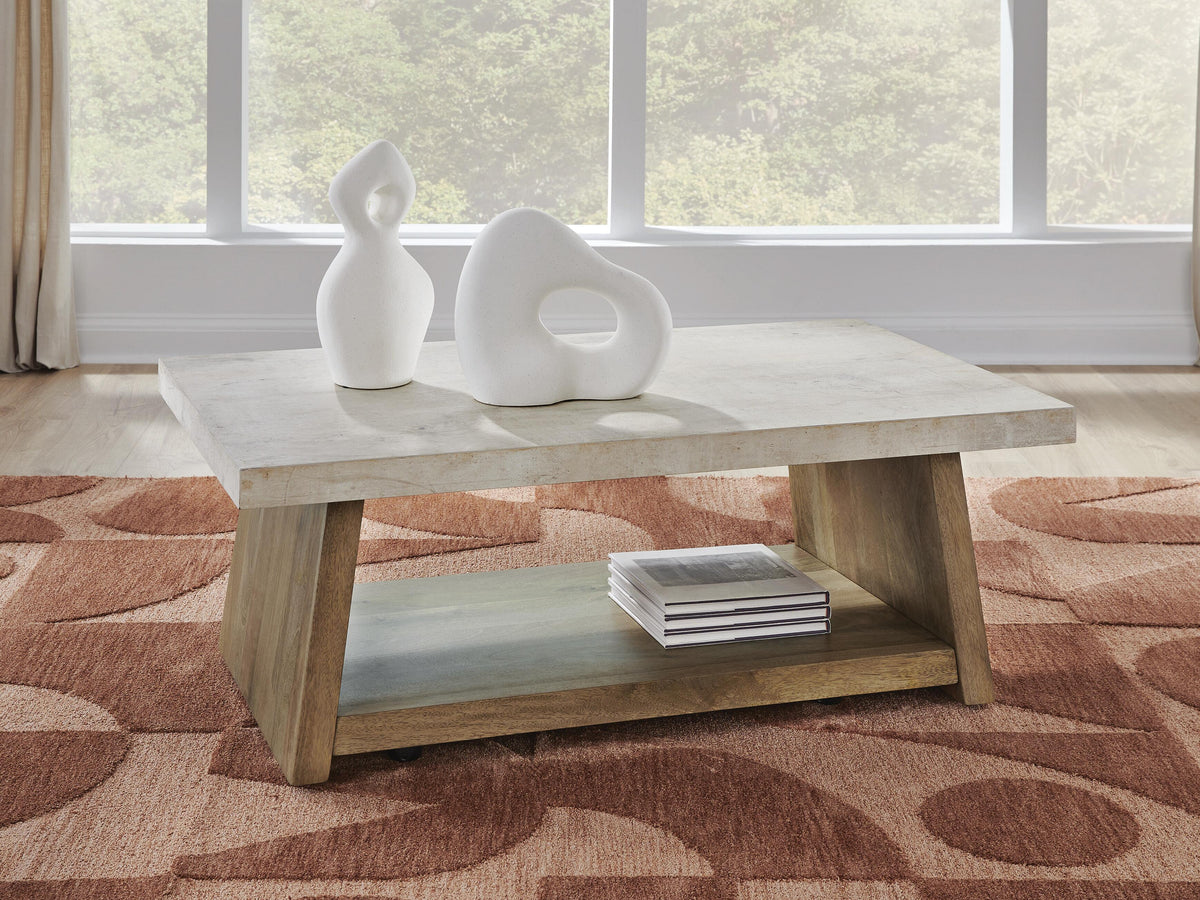 Brendalhouse Coffee Table in Light Brown, lifestyle view