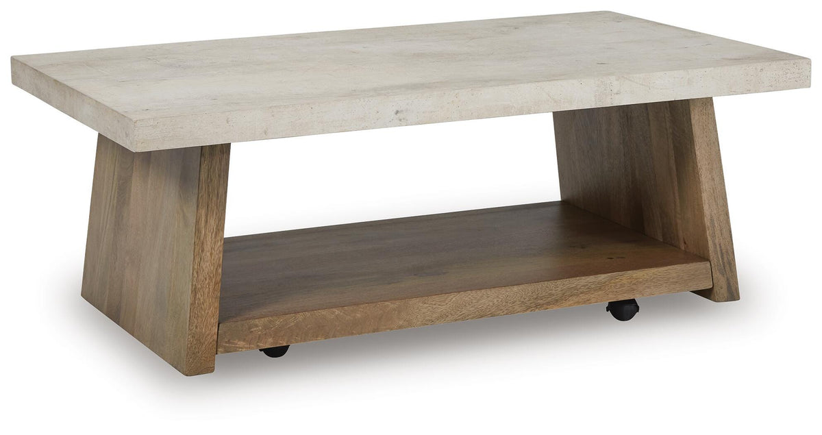 Brendalhouse Coffee Table in Light Brown, angle view