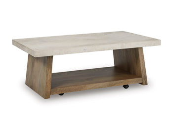 Brendalhouse Coffee Table in Light Brown, angle view