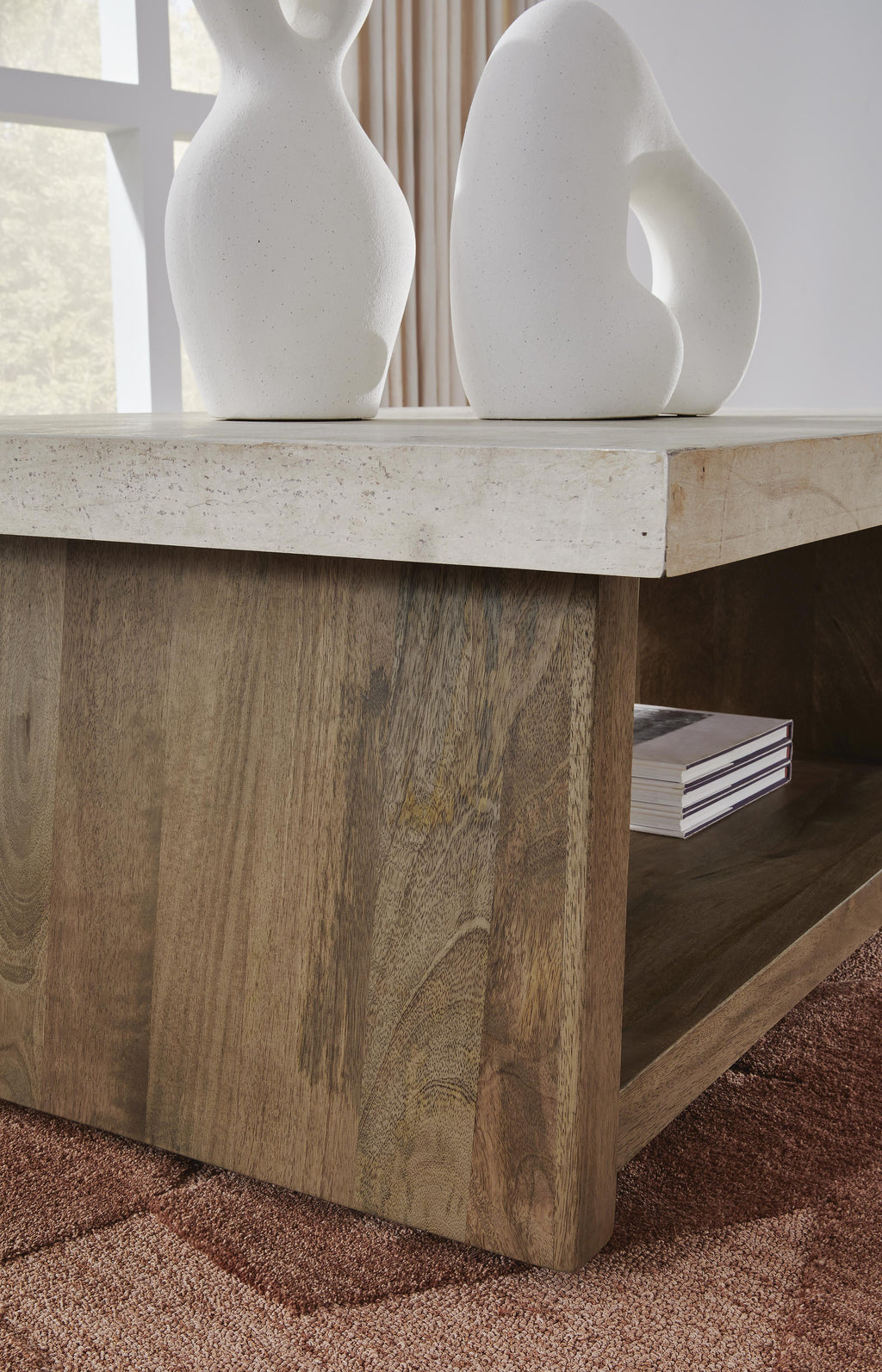 Brendalhouse Coffee Table in Light Brown, detail view