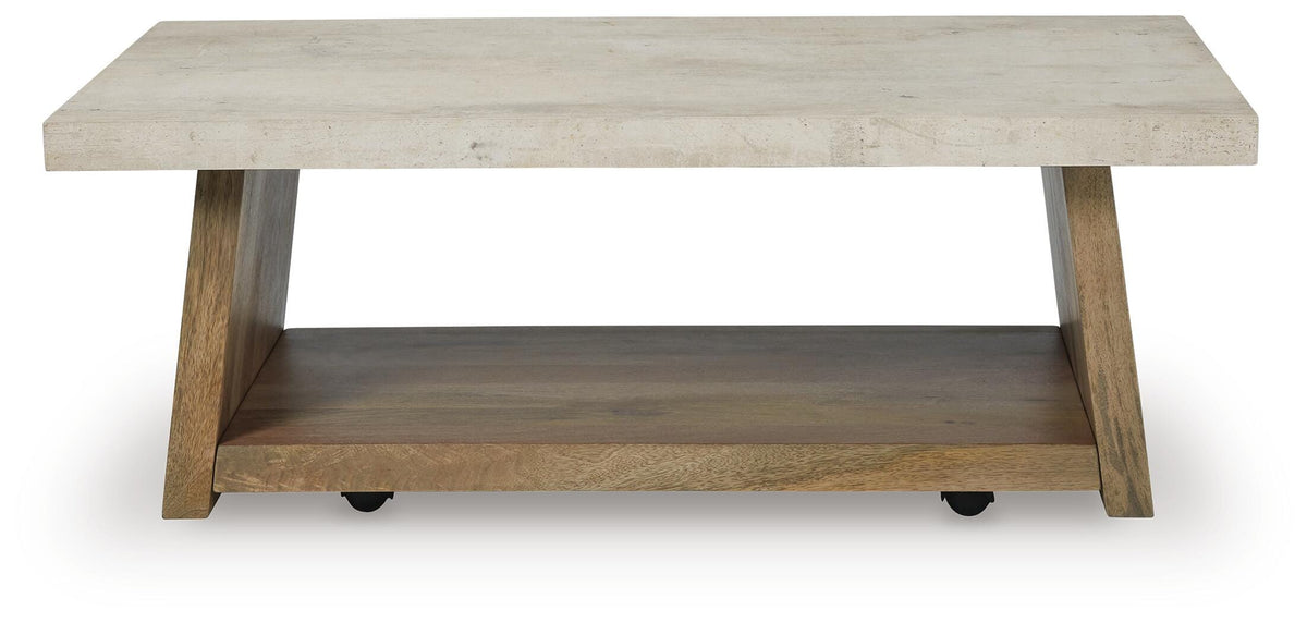 Brendalhouse Coffee Table in Light Brown, front view