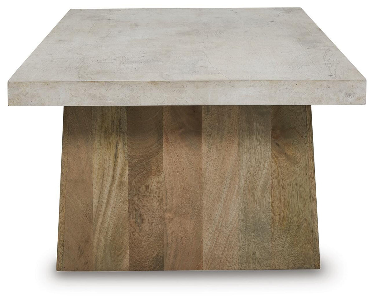 Brendalhouse Coffee Table in Light Brown, side view