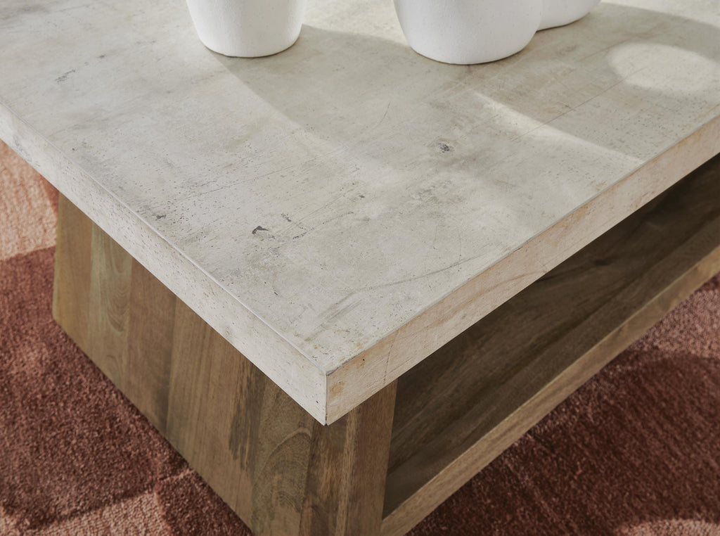 Brendalhouse Coffee Table in Light Brown, top view