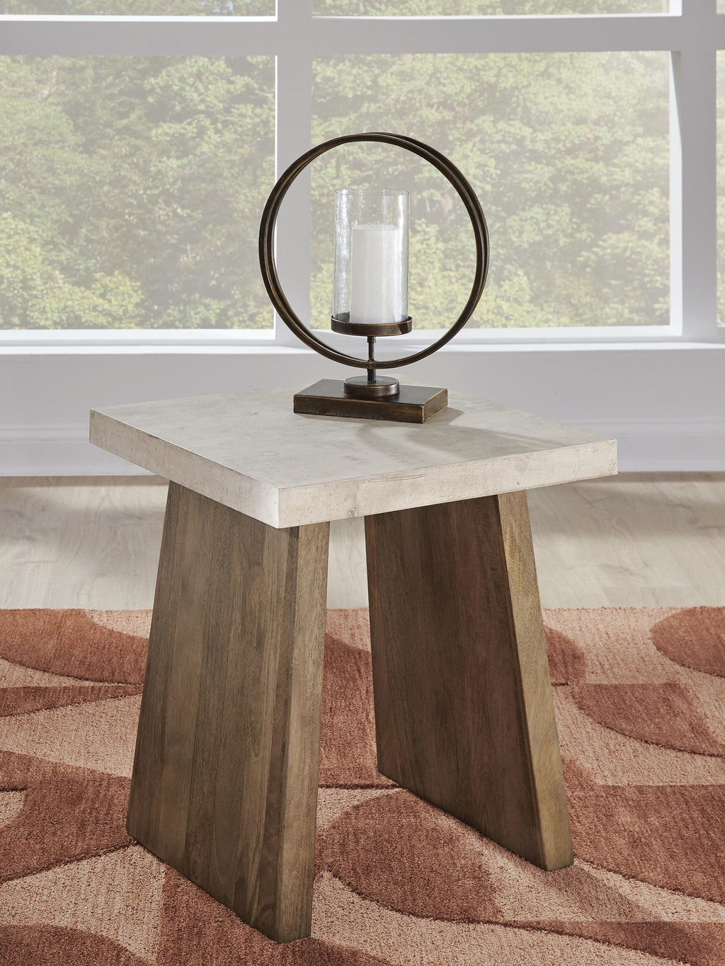 Brendalhouse End Table in Light Brown, lifestyle view