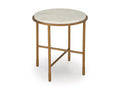 Alben End Table in Antique Gold, angle view