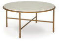 Alben Coffee Table in Antique Gold, angle view
