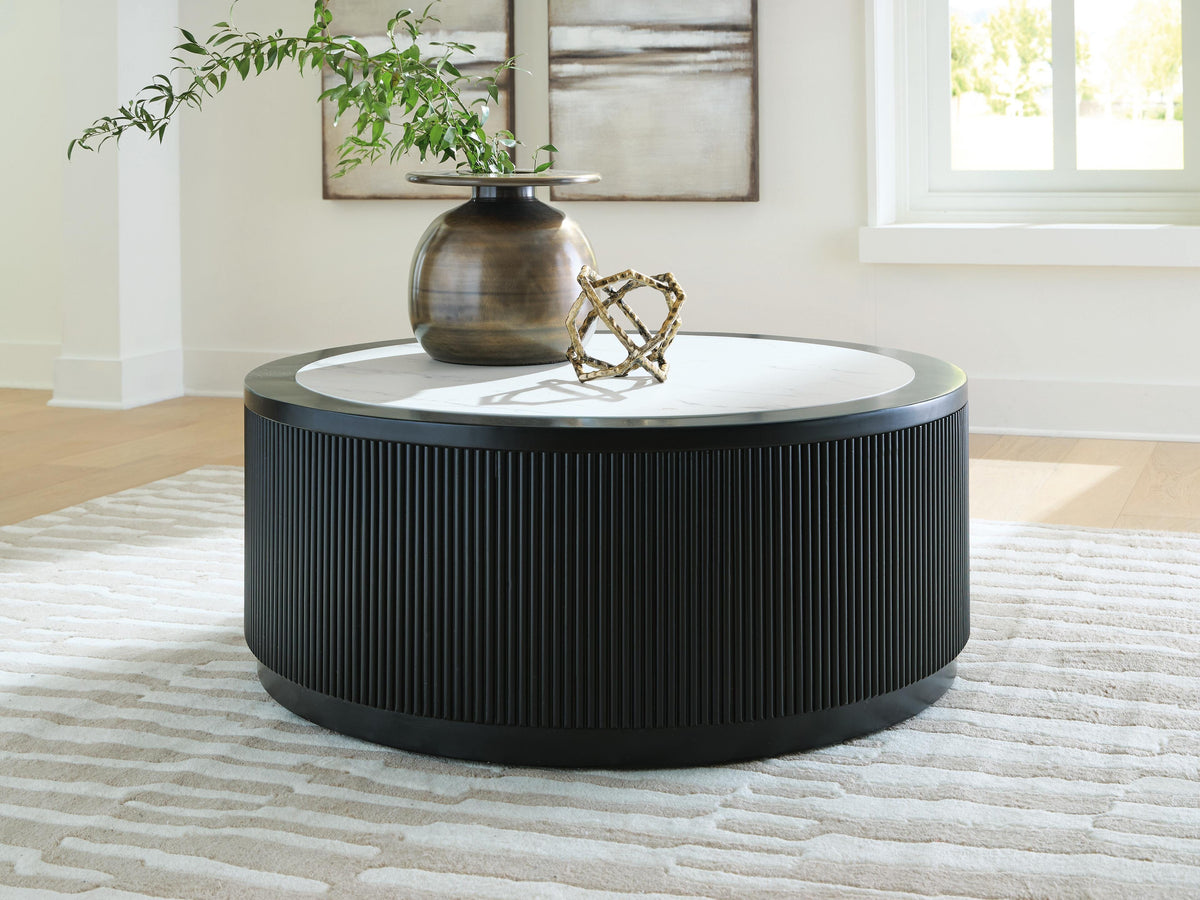 Grayman Coffee Table in Black, lifestyle view