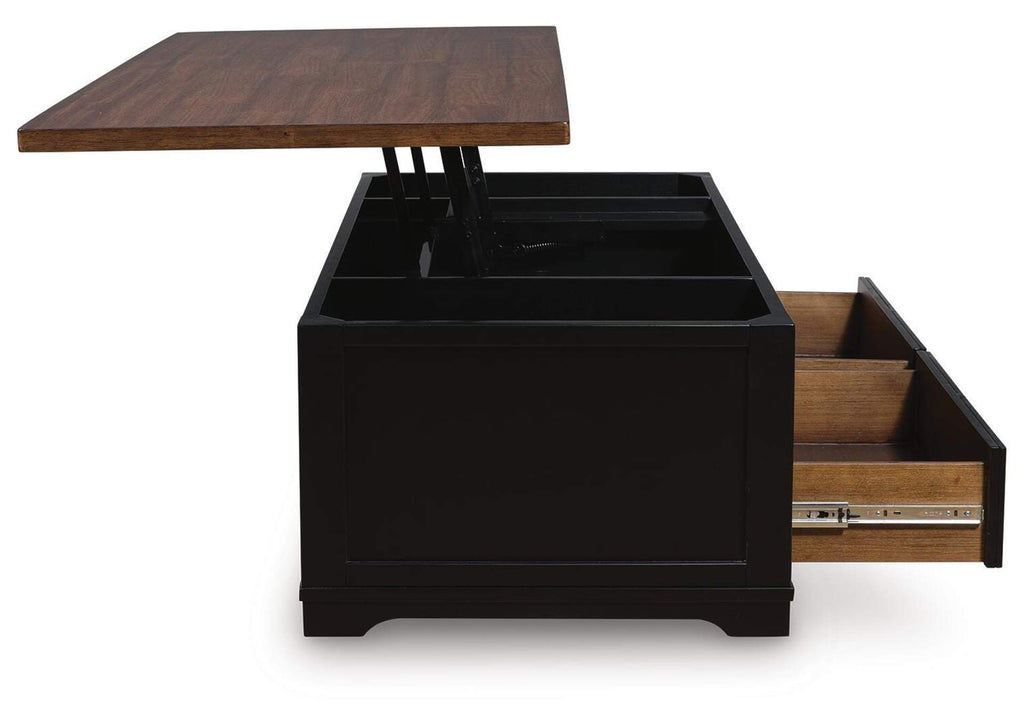Wildenauer Lift-Top Coffee Table side view
