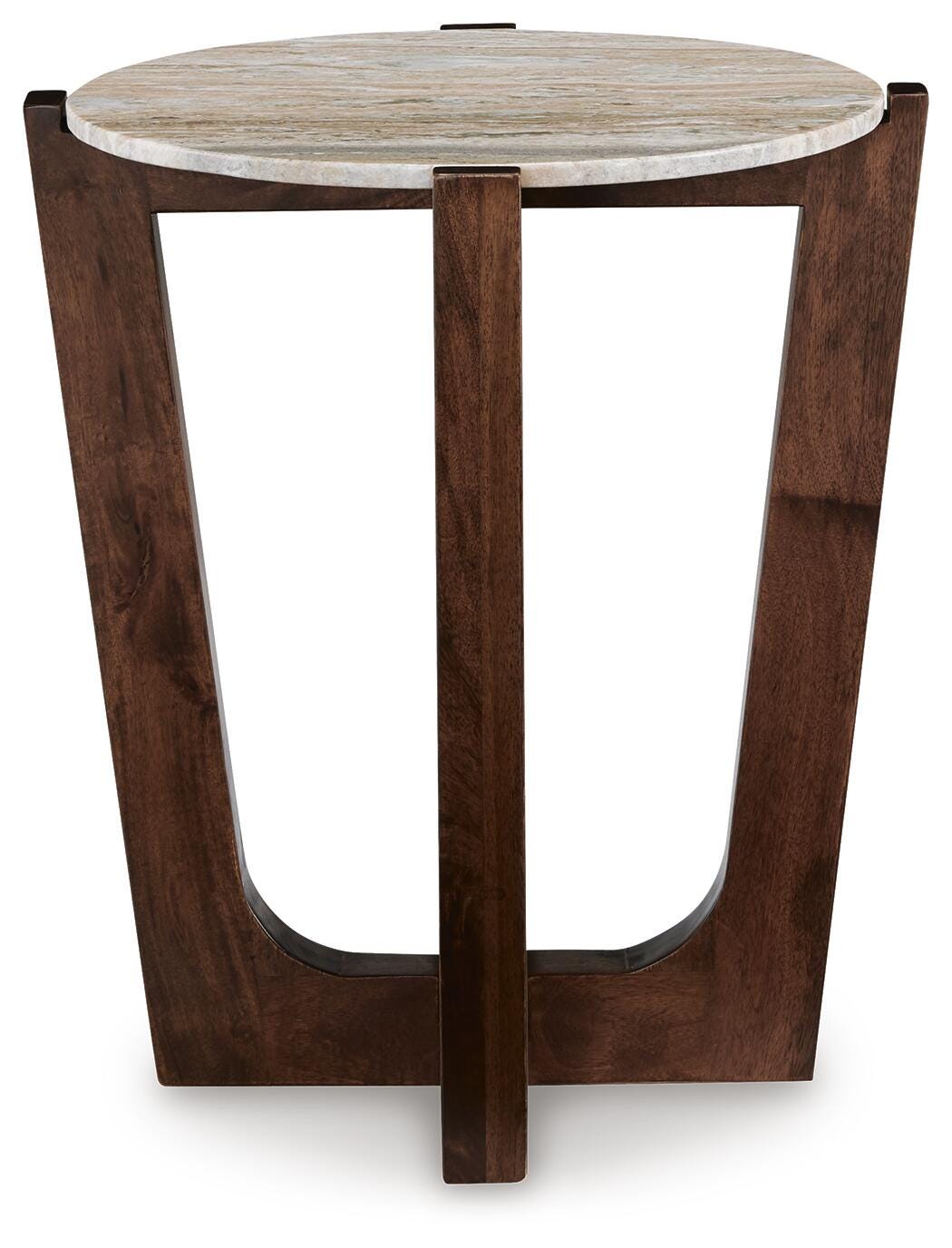 Tanidore End Table in Warm Brown, front view