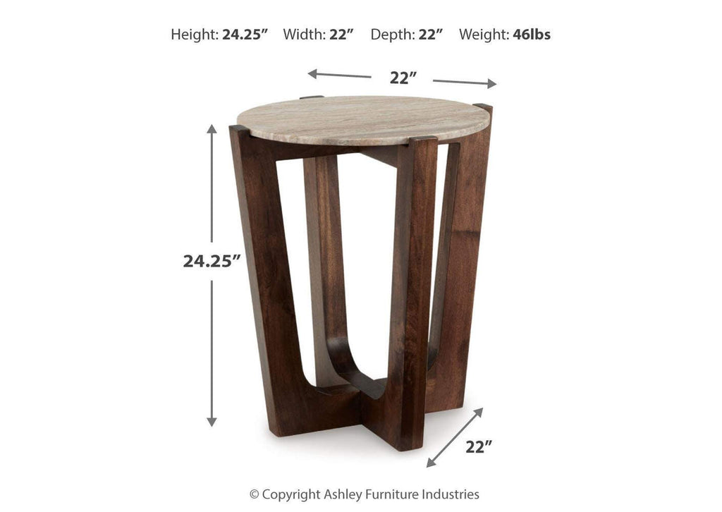 Tanidore Coffee Table with 2 End Tables dimensions