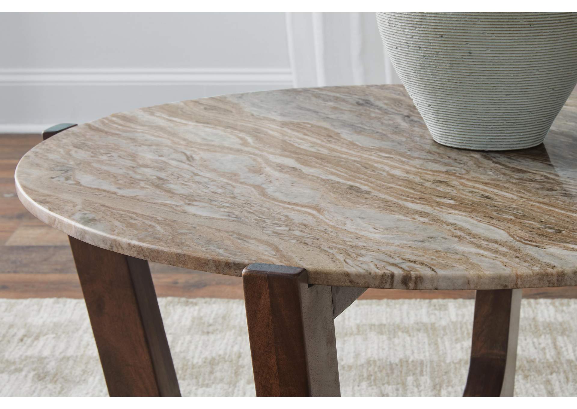 Tanidore Coffee Table with 1 End Table detail