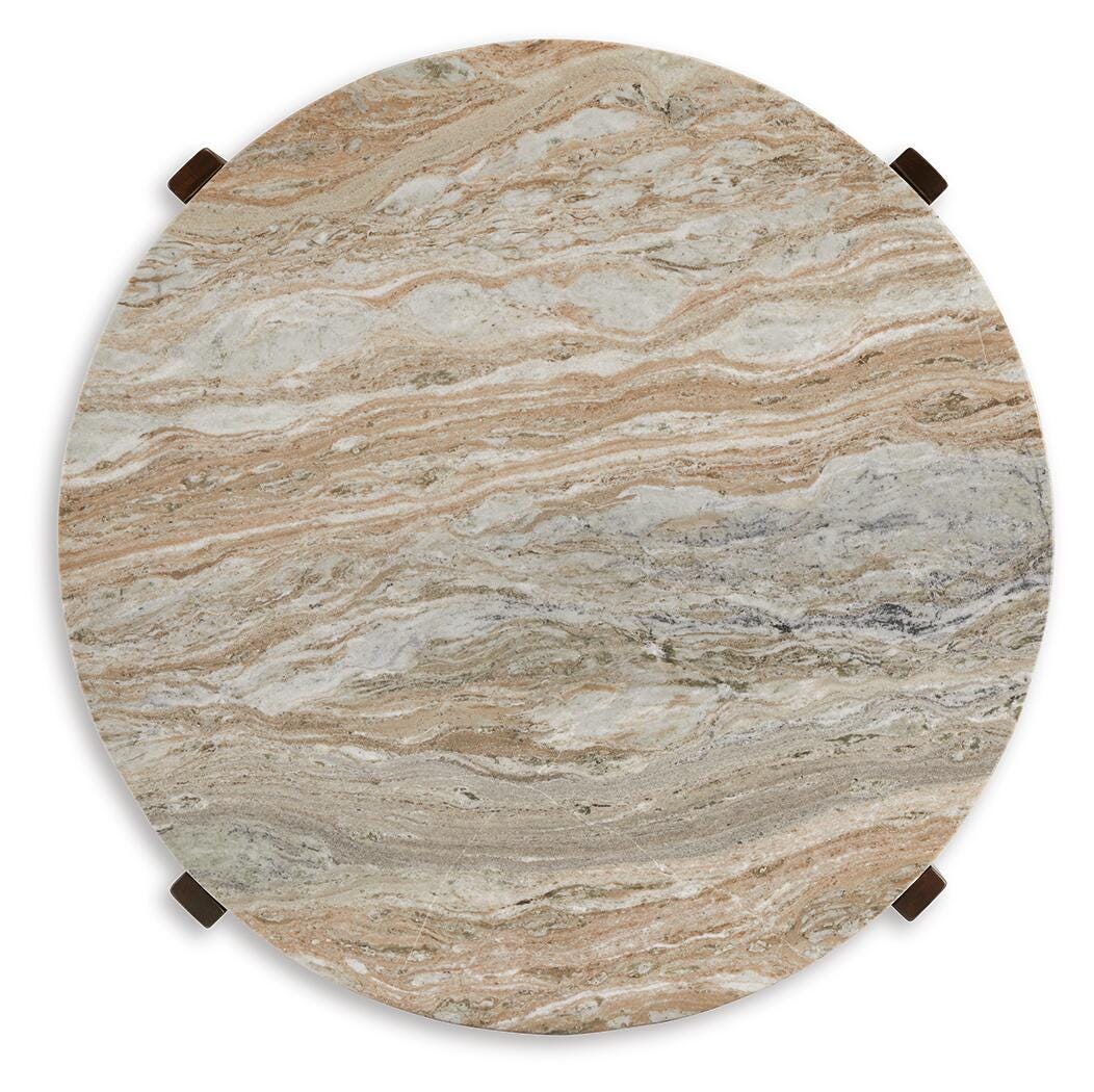 Tanidore Coffee Table in Warm Brown, top view
