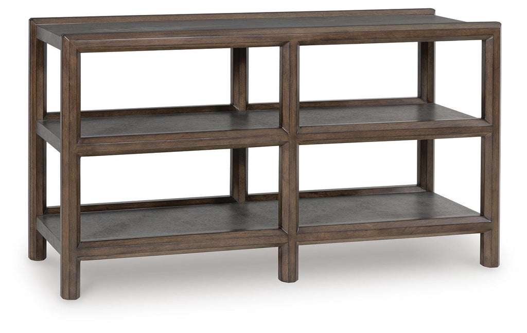 Kallenny Sofa Table in Brown/Gray, angle view