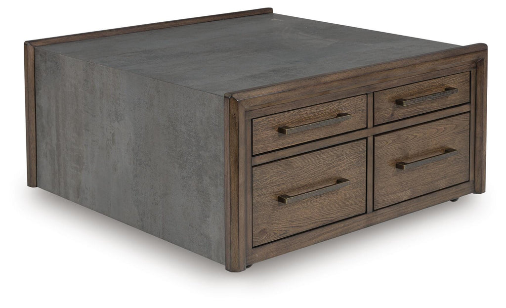 Kallenny Coffee Table in Brown/Gray, closed view
