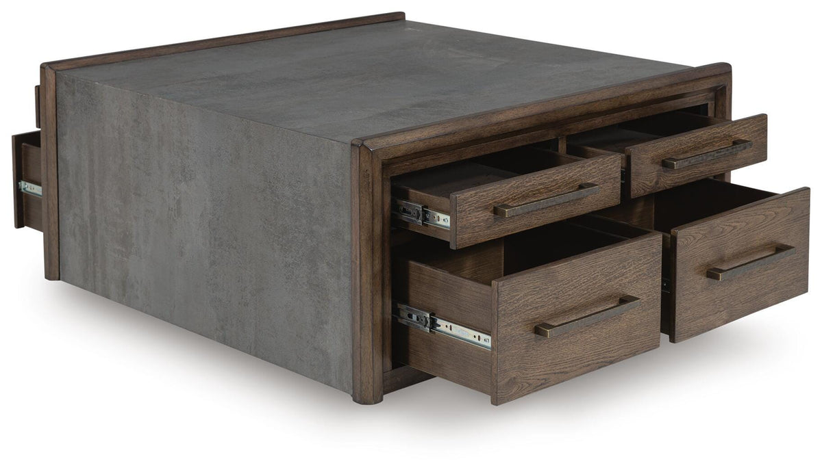 Kallenny Coffee Table in Brown/Gray, open view