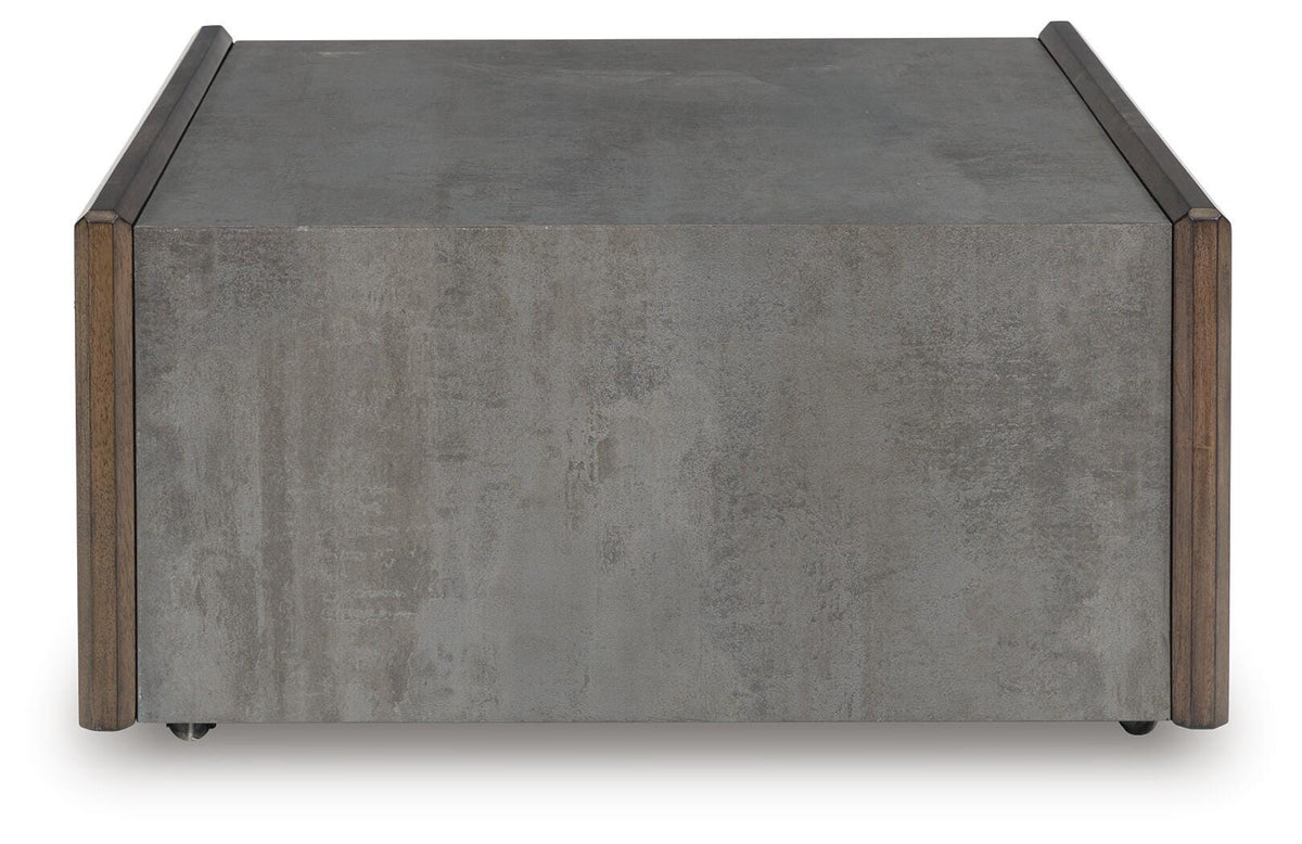 Kallenny Coffee Table in Brown/Gray, side view