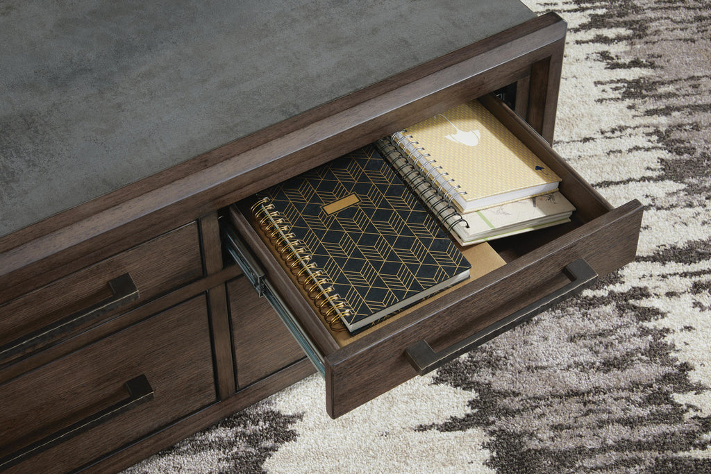 Kallenny Coffee Table in Brown/Gray, detail view