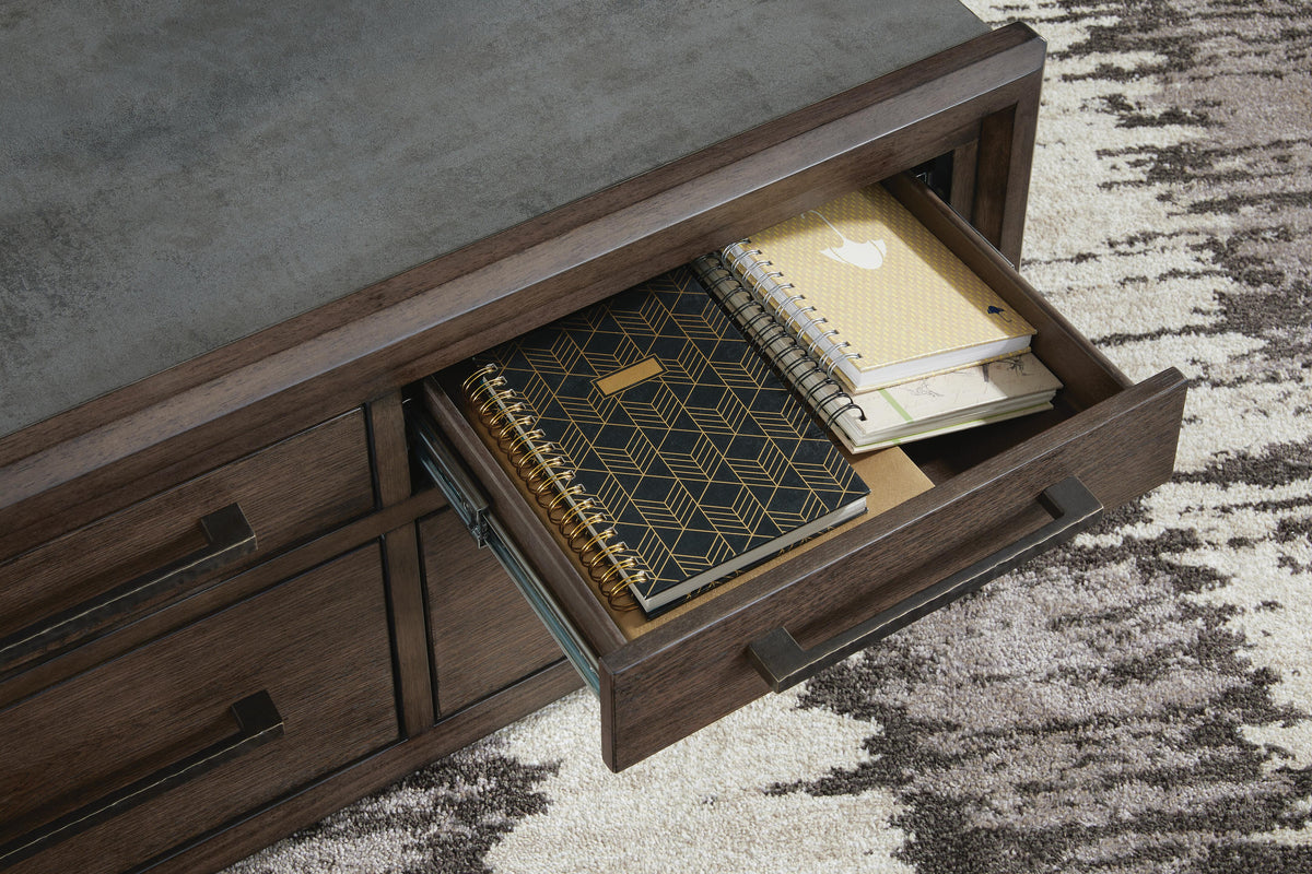 Kallenny Coffee Table in Brown/Gray, detail view