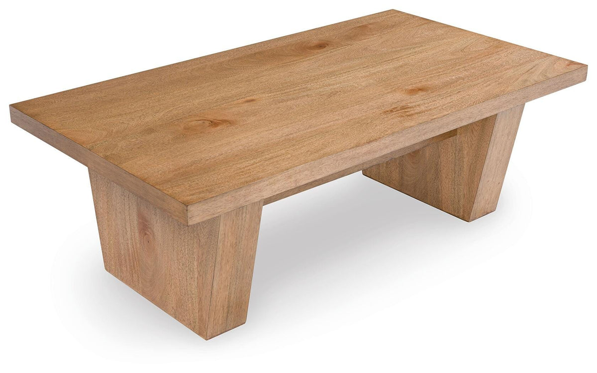 Kristiland Coffee Table in Light Brown, angle view